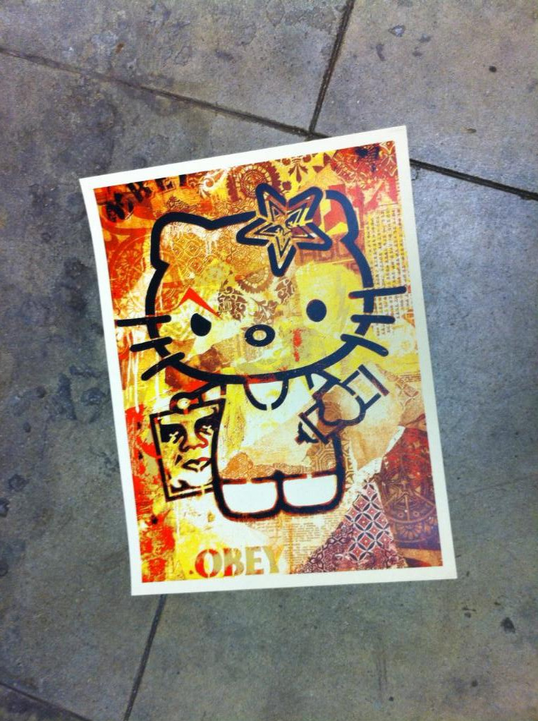 This 'Hello Kitty' piece is an 18 x 24 inch screenprint with I would assume 